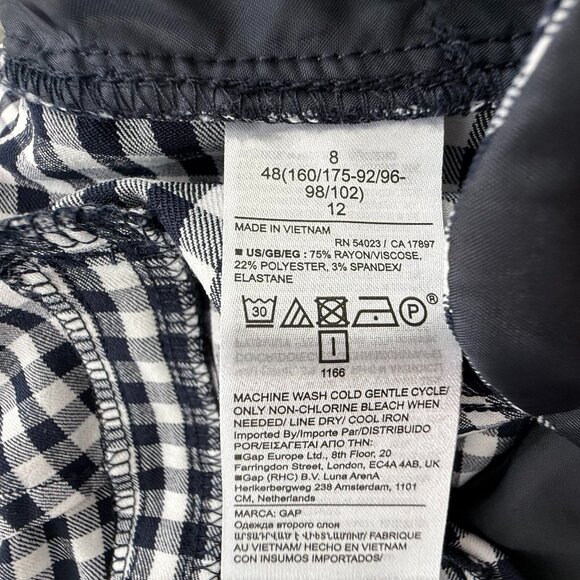GAP Signature Skinny Ankle Pants Navy & White Plaid Size 8 Mid Rise Viscose Blen - Picture 5 of 15